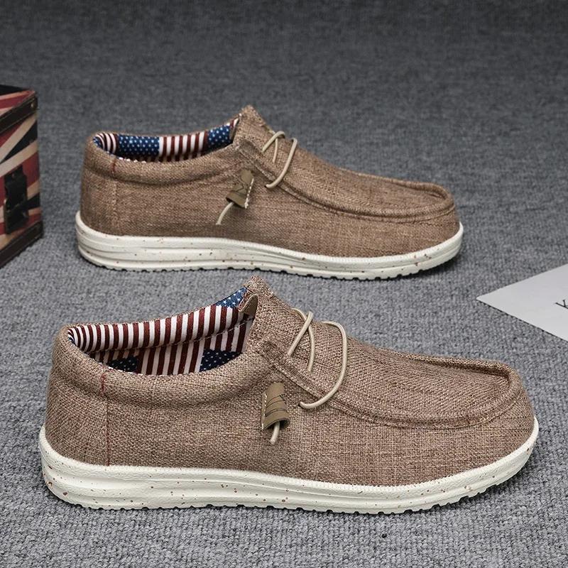 Men's Canvas Loafers Autumn Mens Vulcanized Shoes Breathable Lightweight Hiking Outdoor Sports Shoes Canvas Shoes