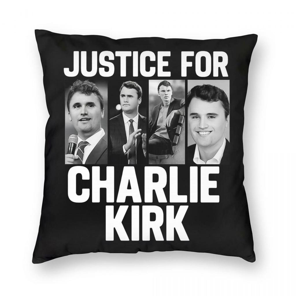 Charlie Kirk Kissenbezug Bedruckter Polyester-Kissenbezug Dekor Kissenbezug für Sofakissen Zuhause Mit Reißverschluss 45*45cm