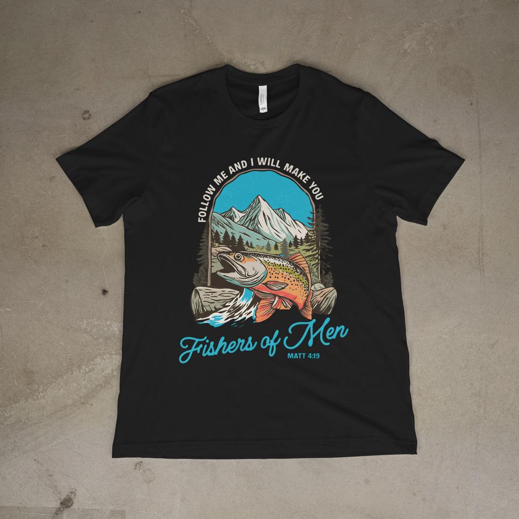 Fishers of Men Christian Fishing T-Shirt, Faith Outdoor Angler Tee