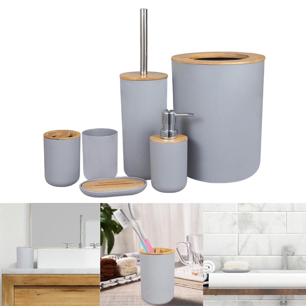 Trendy Bathroom Accessories Set Dispenser Toothbrush Tumbler