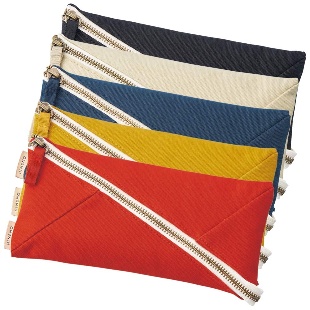 LIHIT LAB HINEMO Wide Open Pen Pouch, Large, Yellow, A7901-5