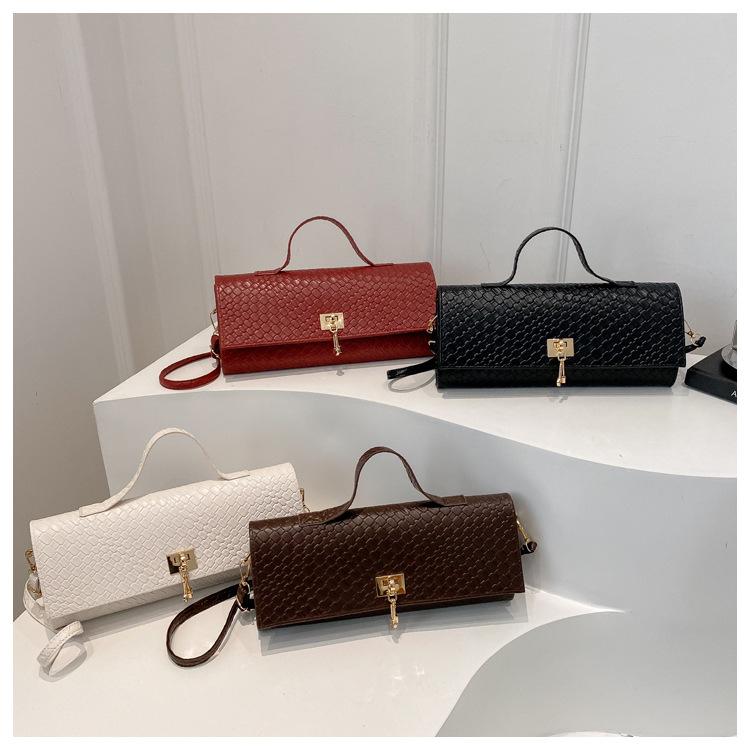 Textured Woven Faux Leather Shoulder Bag for Women Large Capacity Casual Crossbody Purse Trendy Daily Handbag CLE
