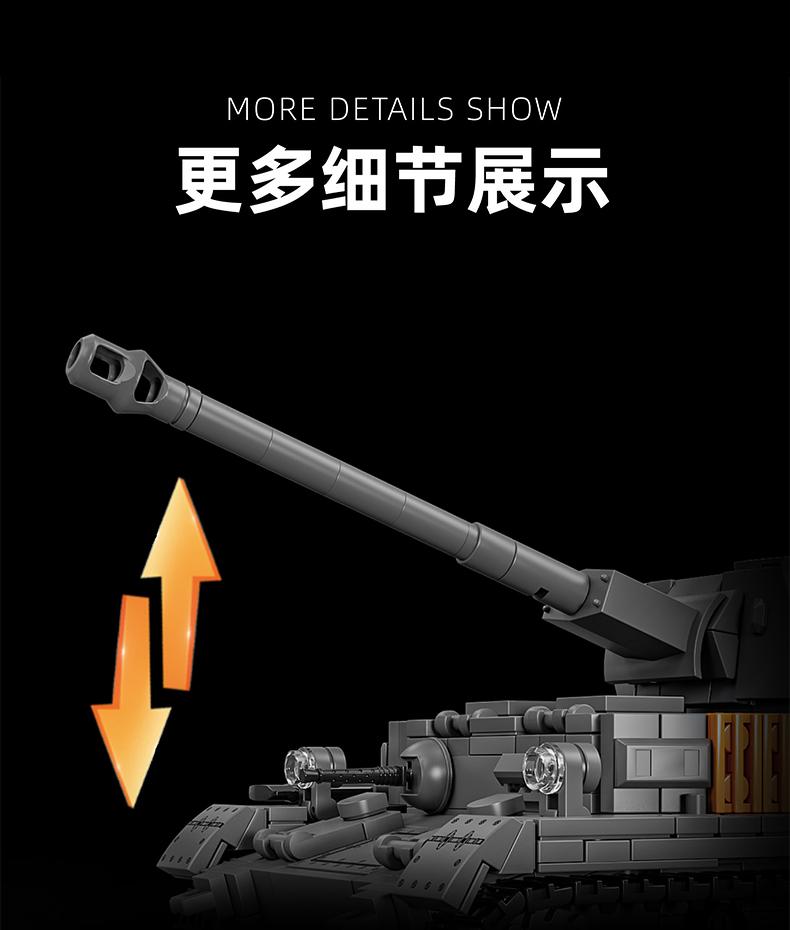 DIY Military Tiger Heavy Tank Model Building Blocks Army Panzer Battle Tank MOC Soldiers Figures Bricks Toy Children Gift