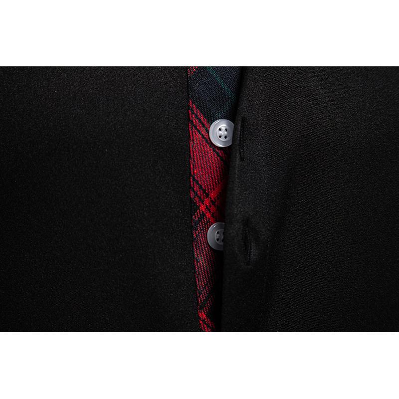 Autumn New Arrival Men's Plaid Color Block Long Sleeve Shirt Casual Business Patchwork Male Daily Office Social Work Shirts