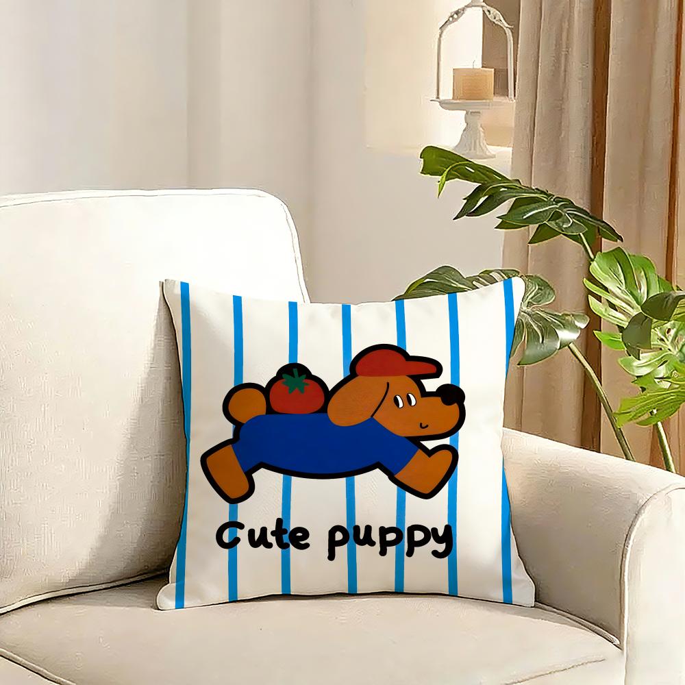 Tomato dog series Cushion Cover Reversible Plush Pillow Cover Soft Fluffy  Home Decor for Sofa Bedroom