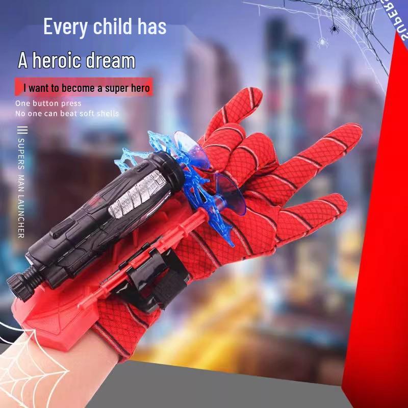 Hero Wearable Spider Launcher Toy with Suction Cup Soft Bullets for Kids