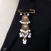 Bohemian Rhinestone Flower Tassel Brooch for Women - Exotic Style Suit Coat Pin