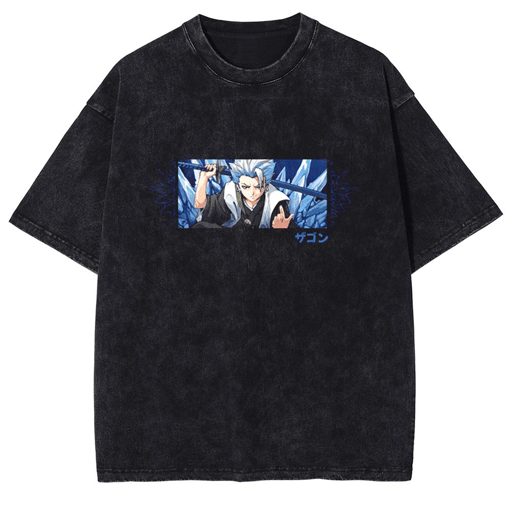 

BLEACH T Shirt Manga Kurosaki Ichigo Print Tshirt Men Unisex Clothes Vintage Washed Streetwear Short Sleeve Cotton Tee Shirt S