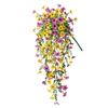 1/2/3/6Pcs Hanging Artificial Violet Flower UV Resistant Realistic Fake Flower Wedding Party Indoor Outdoor Garden Wall Hanging Faux Flower Decoration