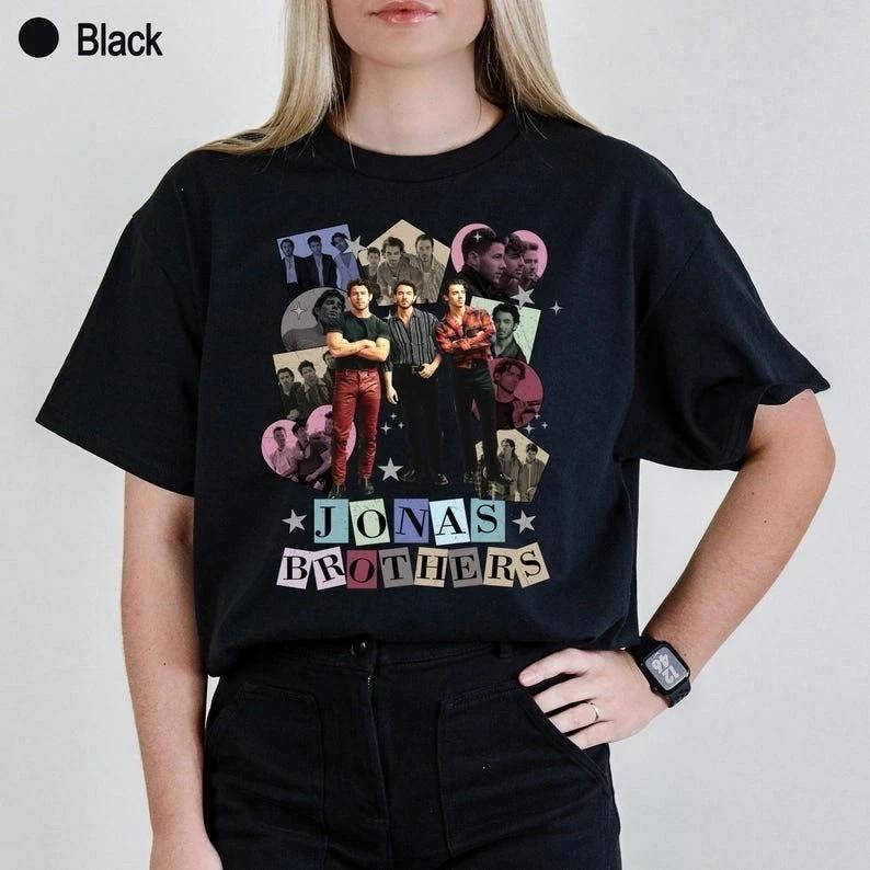 Retro Style Jonas Brothers Reprint Pop Band Concert Merch Unisex T-Shirt
