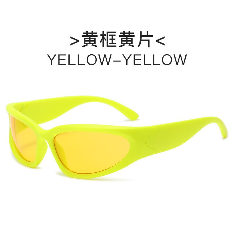 Millennium futuristic European and American new YK sunglasses, cycling punk sports Internet celebrity sunglasses women's trendy glasses