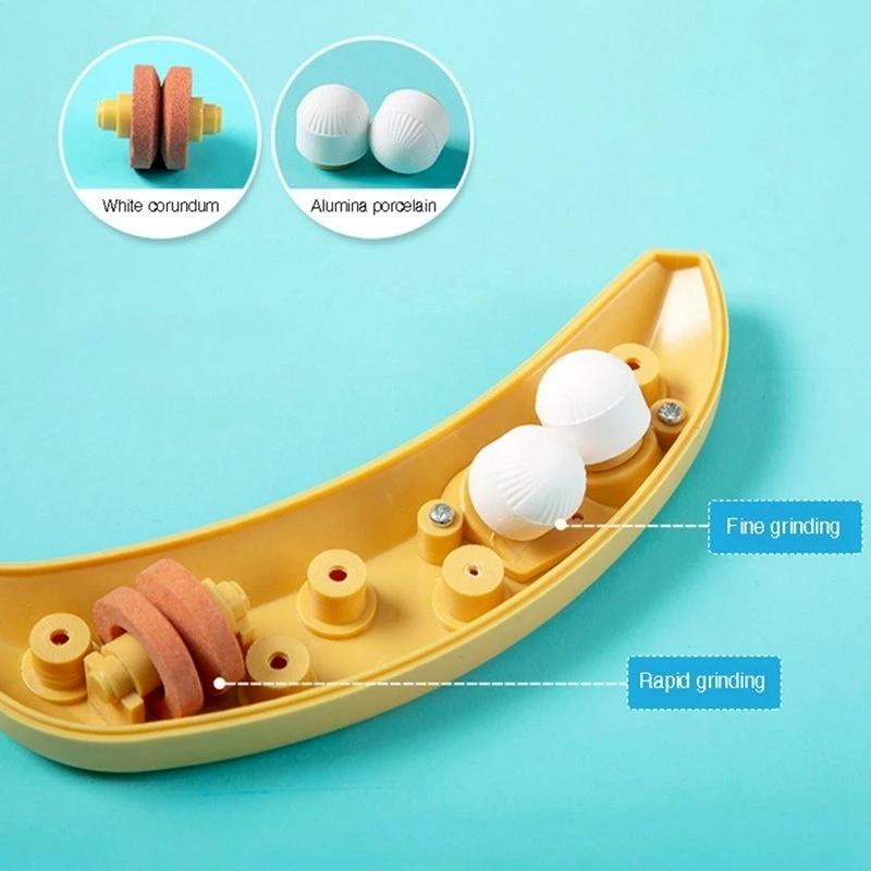 Multifunktionaler zweistufiger Messerschärfer, Küchen-Schleifstein, tragbares Bananen-Schleifstein, Küchen-Schleifstein-Werkzeug