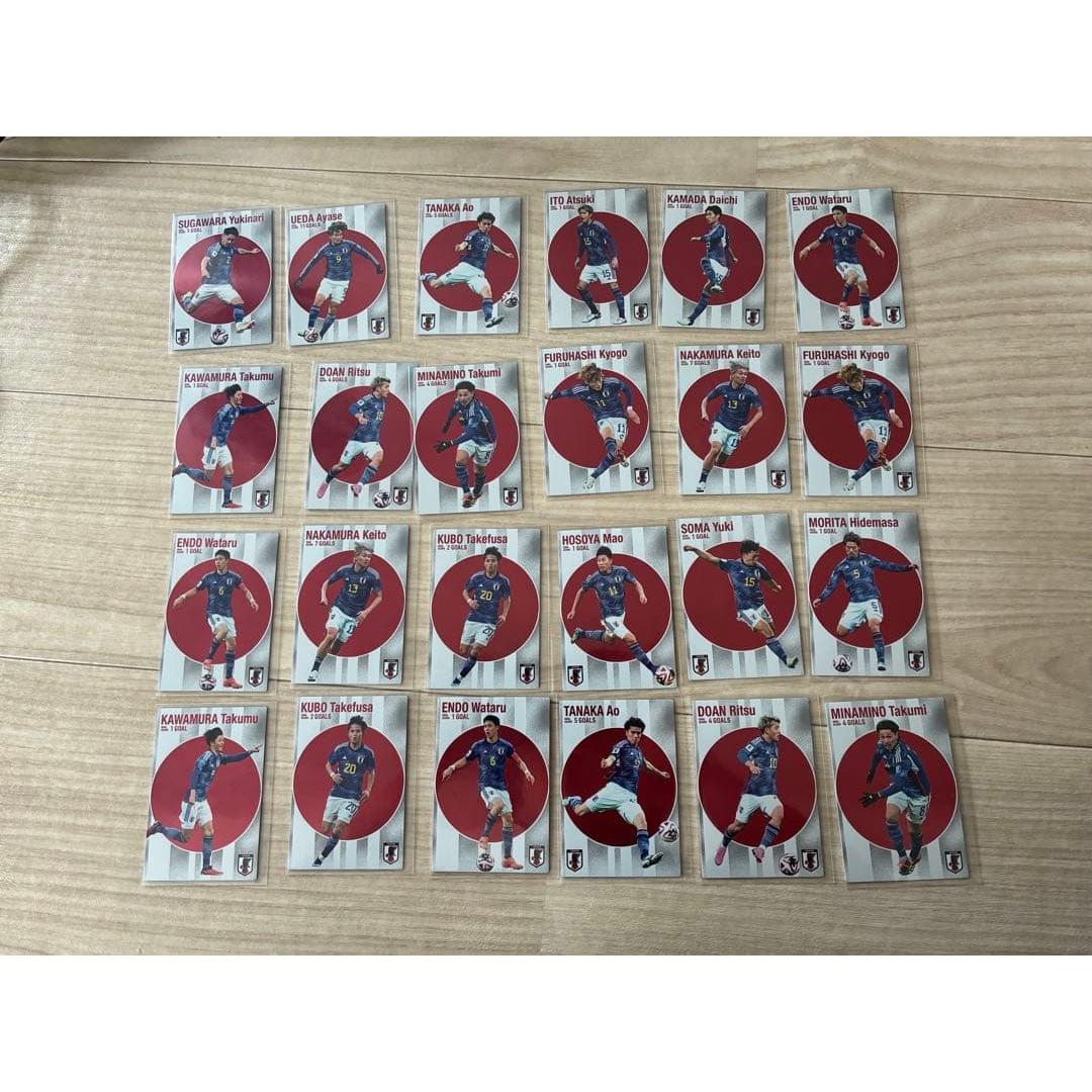 Used Japan national soccer team trading cards set of 24