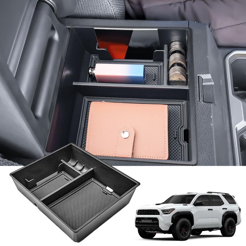 For 2025 Toyota 4Runner Center Console Organizer Tray Armrest Storage Box Interior Car Accessories Secondary Car ABS Storage Box