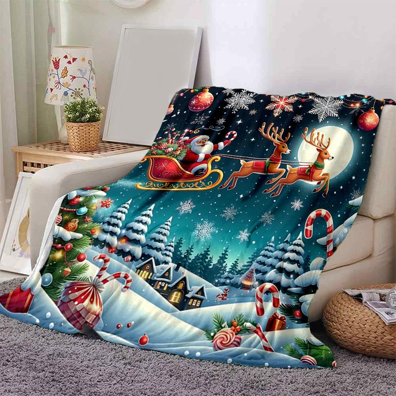 1Pc Christmas Night Adventure Blanket Soft And Comfortable Casual Warm Camping Travel Christmas Halloween Gift M921253