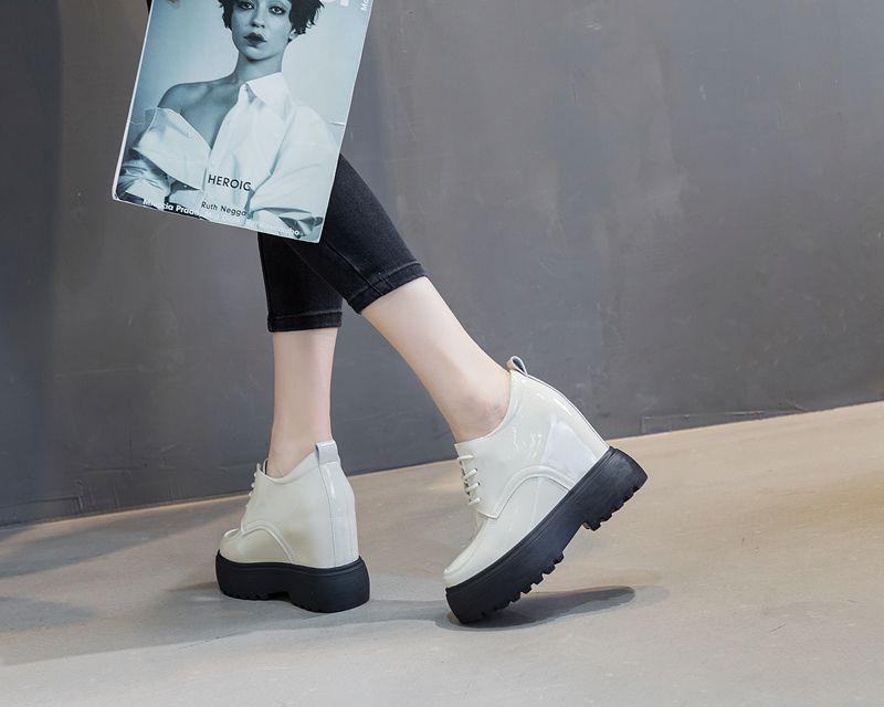 2024 Koreanische Plateau-Damenlederschuhe - 11cm Höhenboost für schlankere, längere Beine