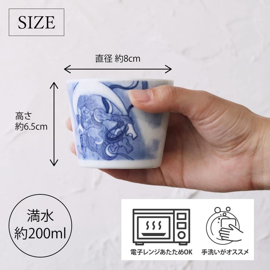 Dolce Duo Mino Ware Soba Choko Mentsuyu with Picture Gift 200ml Set of 5 Cups, Multi-Purpose Cups, (Noodle Soup) Design, Boxed, Capacity, (DS-5049)