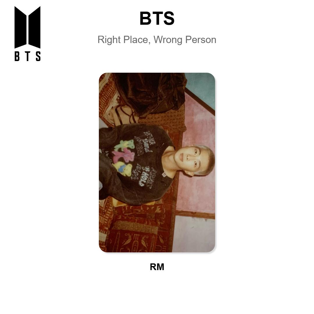 BTS Right Place, Wrong Person Official Photocard RM 02