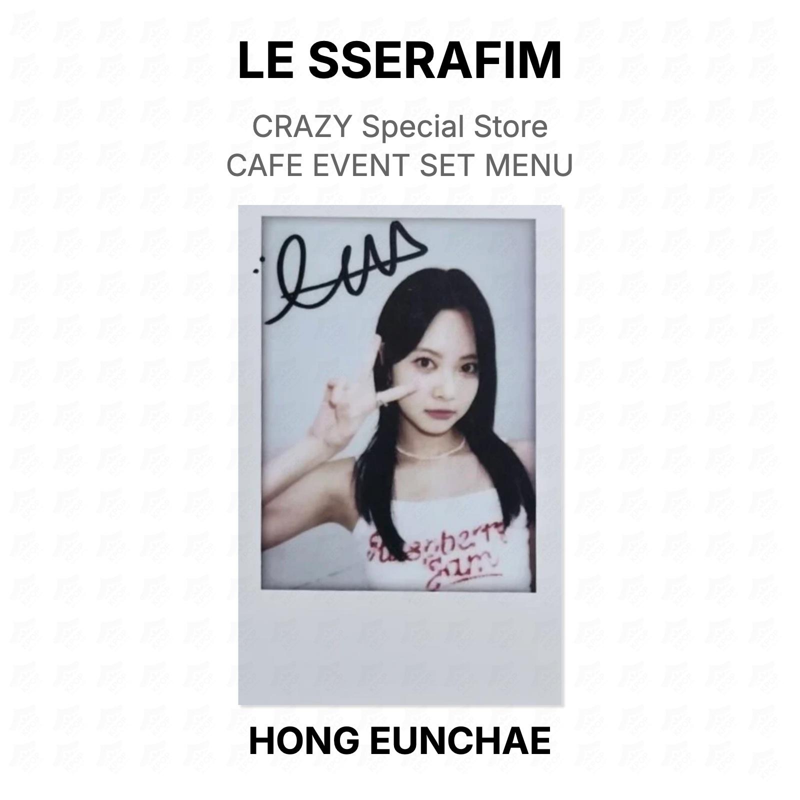 LE SSERAFIM CRAZY Special Store CAFE EVENT SET MENU Official Photocard HONG EUNCHAE