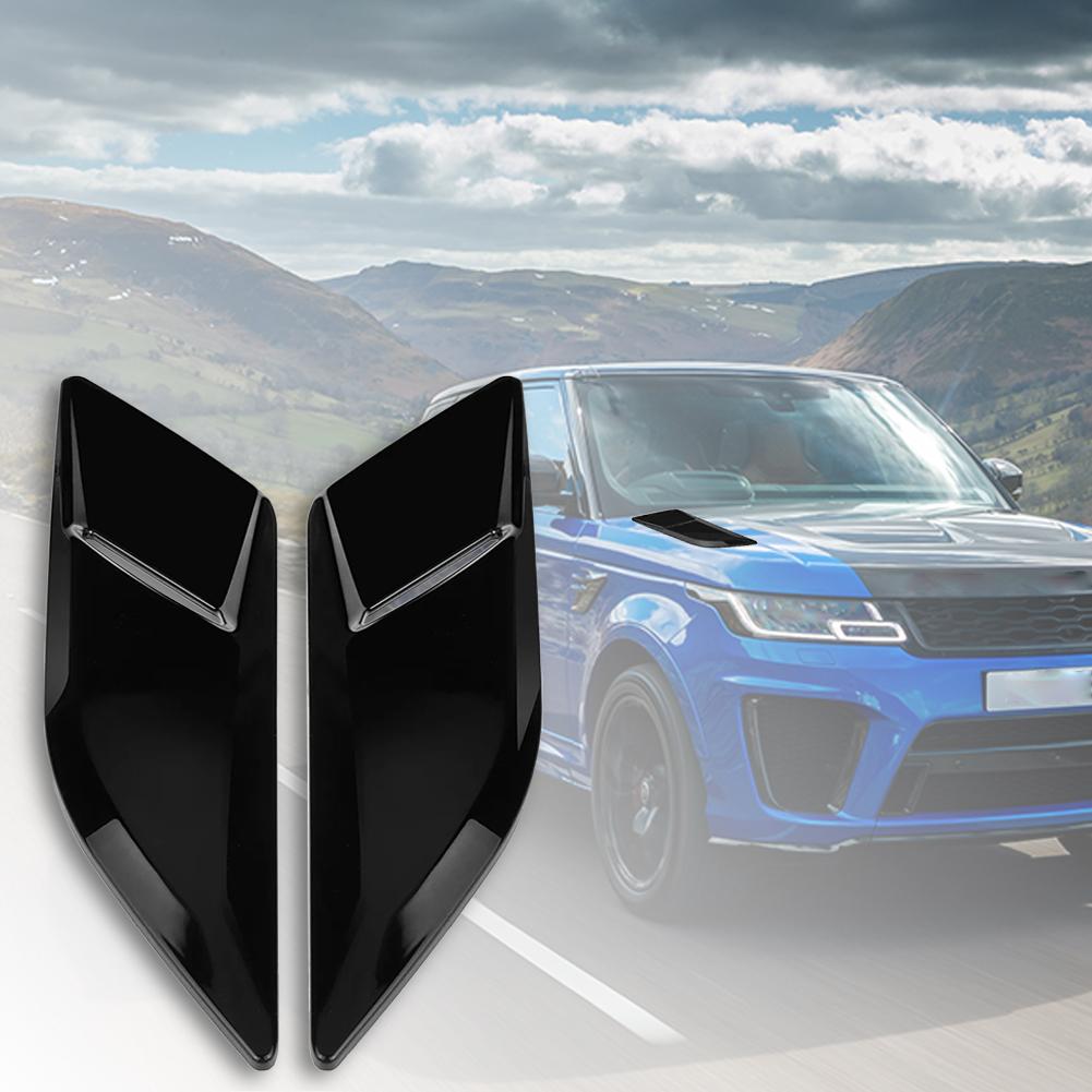 1 Paar Lüftungsschlitz-Abdeckungen für die Motorhaube, schwarz glänzend, Dekorabdeckungen für den Luftauslass der Motorhaube, kompatibel mit Range Rover Sport L494 2014–2018
