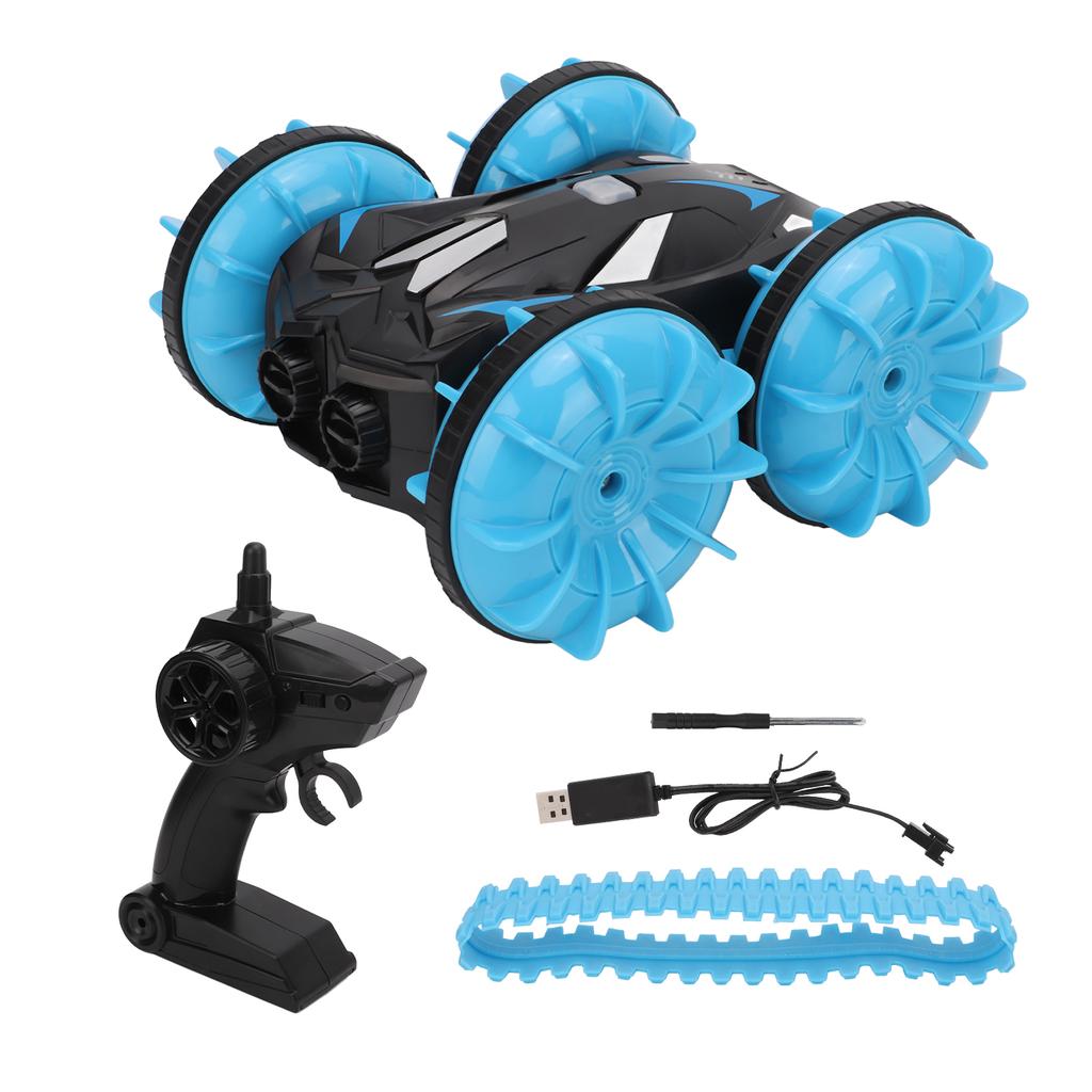 RC Boat Stunt Car 2.4GHz 4 Wheel Waterproof 180 degrees Flip Rechargeable Amphibious Land Water Toy for Above 6 Years