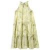 Sancai New Chinese Style Halter Neck Floral Maxi Dress