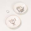 Irregular Round Ceramic Jewelry Dish White Porcelain Ring Holder Organizer Trinket Tray for Bedroom Vanity Home Decor Gift