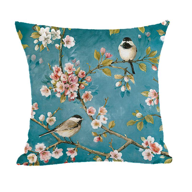 Vintage Style Hand-Painted Floral Velvet Pillowcase
