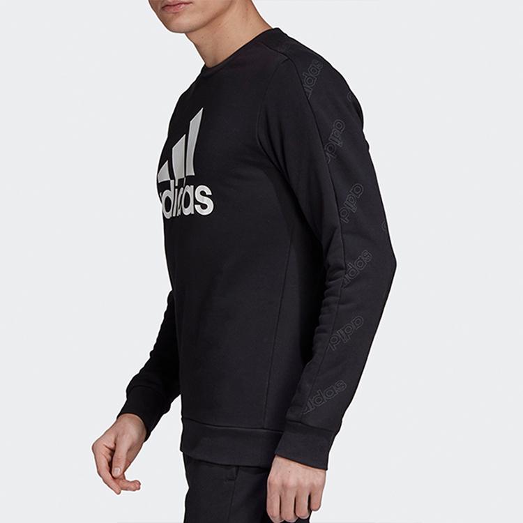Adidas Classic Round Neck Sports Pullover Long Sleeve Sweatshirt Men Tops Black GJ6590