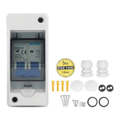Interruptor de desconexión de 1000 V CC para sistemas solares fotovoltaicos, disyuntor miniatura con caja de distribución impermeable IP65
