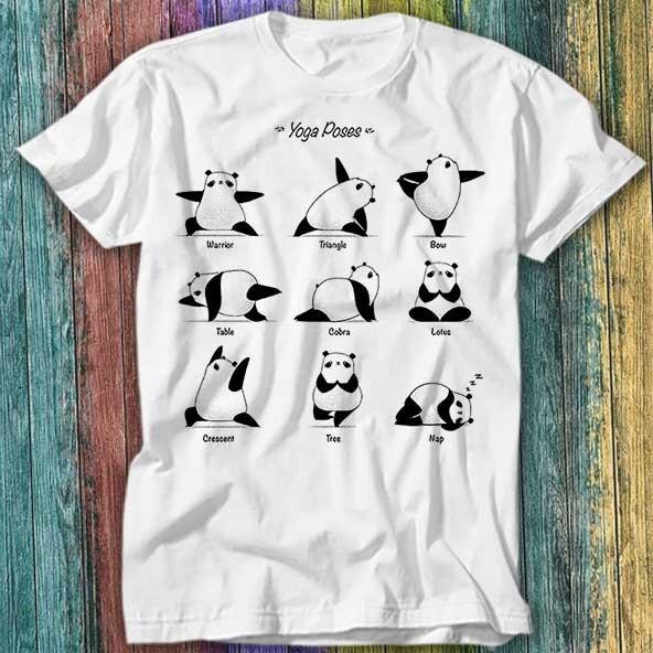

Panda Striking Different Yoga Poses T Shirt Top Tee 461 XL