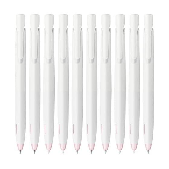 Zebra Blen Oil-Based Ballpoint Pen, 0.5mm, Cat Fur Color, White Barrel, 10-Pack (B-BAS88-NK-W) - Stress Relief, Schedule Writing, Exam Study,