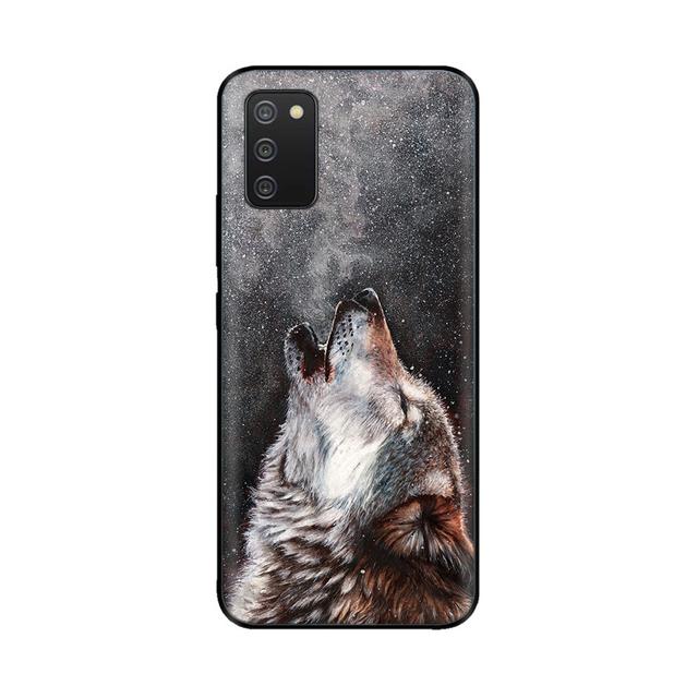 For Samsung A03s Case Silicone Soft Space Wolf Phone Cover For Galaxya03s A 03s A03 S Case 6 .5 Inch Tpu Bumper Fundas Painted