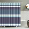 Miękki Niebieski Paskowany Zasłona Prysznicowa: Nowoczesny, Wodoodporny Dekor Łazienkowy Drukowany 3D, Rozmiar na Zamówienie (Średni)