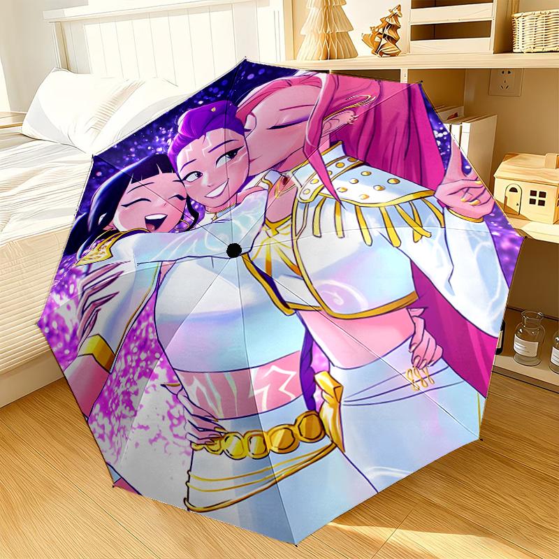 Kpop Cartoon Umbrella 8-Frame for Travel, Camping, Casual Lightweight Portable Umbrella, Essential for Every Family Holidays Gift