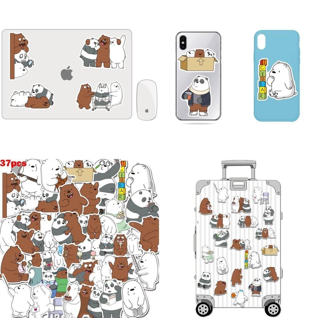 Lebhafte 37 Stück We Bare Bears Wasserdichte Graffiti-Aufkleber für Gepäck und Elektronik