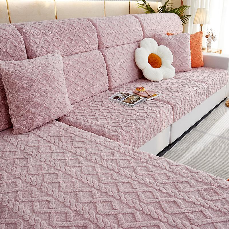 Winter Thick Plush Sofa Cover All Inclusive Anti Slip Detachable Washable Sofa Cover High Elasticity Furniture Protective Cover