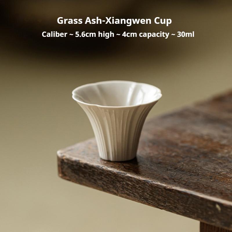 

Grass Ash Teacup Chinese Tea Cups Gift Tea Pair Jingdezhen Cup Tea Bowl Camping Teaware Ceramics Pottery Aesthetic Home Tool 30ml