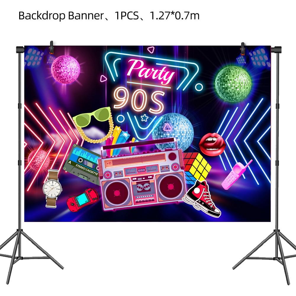 Foreign Trade 1990S Theme Party Supplies Party Scene Arrangement Props Disposable Tableware Paper Cup Paper Plate Background