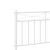 Metal Bed Frame with Headboard and Footboard White 107 X 203 Cm