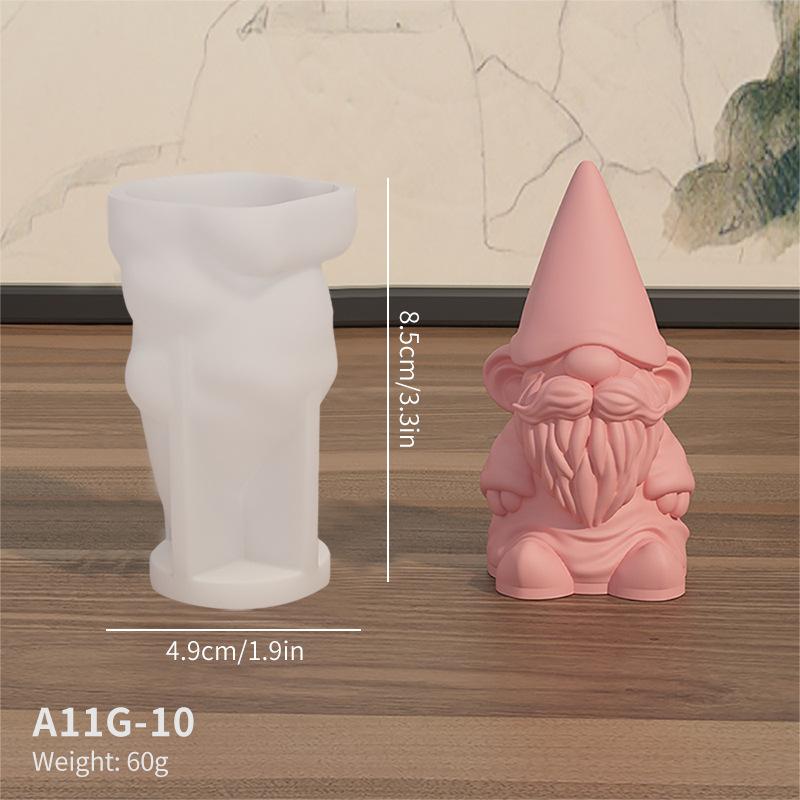 New Faceless Dwarf Candle Silicone Mold Handmade 3D Santa Claus Aromatherapy Cream Resin Doll Mold Christmas Party Crafts Gift
