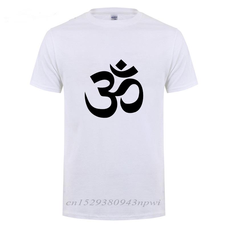OM AUM SYMBOL  Relaxation TShirt For Male Men Funny Cotton Short Sleeve Streetwear JN BUDDHISM OM MANI PADME HUM T Shirt