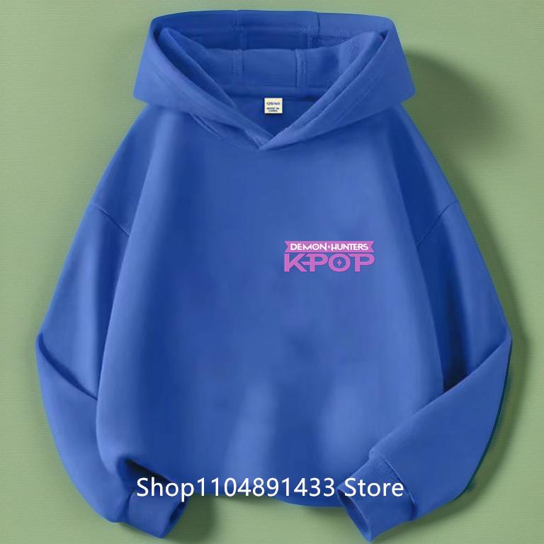 Kpop Dämonenjäger Kinder Logo Merch Hoodies Mädchen Jungen Sportliches Sweatshirt Langarm Lässiger Pullover ohne Kordelzug Hoodie