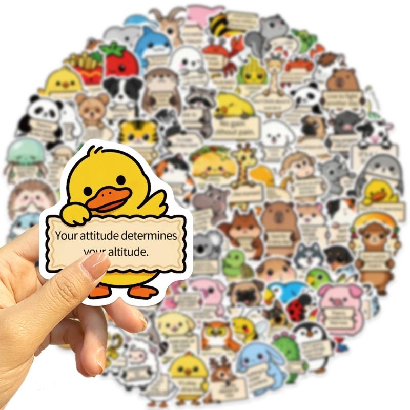 100Pcs Removable Reusable Animal Stickers PVC Decorative Labels Decals Suitable For Devices Home Decor Creative Projects