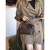European and American Niche Handbag New First Layer Cowhide Leather Boston Shoulder Bag Versatile Retro Commuter Crossbody Bag