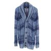 1PIU1UGUALE3 Cable Long Sleeve Shawl Collar Knit Cardigan M Dusty Blue Men's Used