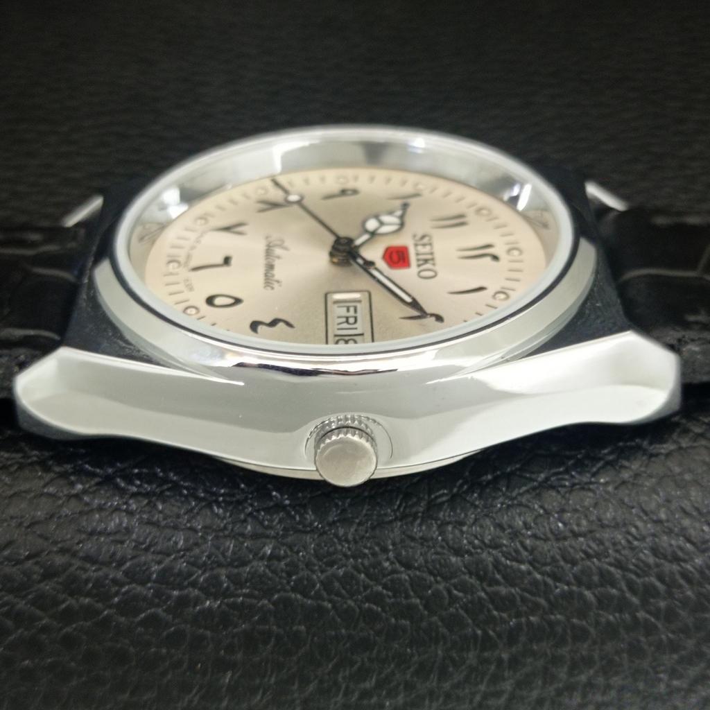 REFURBISHED SEIKO 5 AUTOMATIC 6309A JAPAN MENS VINTAGE SILVER WATCH a442585-1