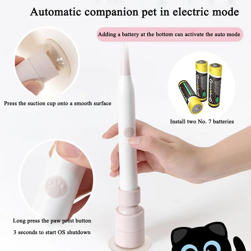Saugknopf Elektrischer Katzen-Teaserstab Selbstspiel Langeweileabbau Automatisches Interaktives Katzenspielzeug Adsorbierbar Handheld Hochbelastbar Katze