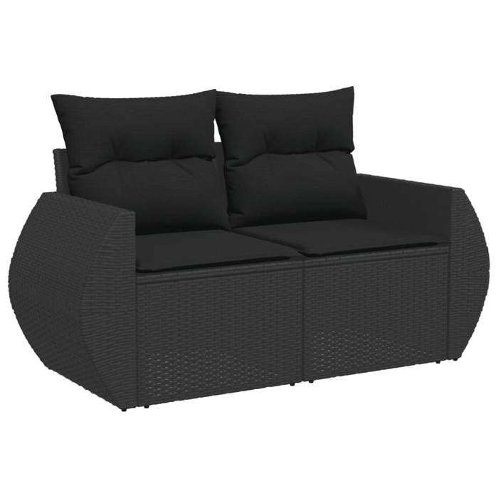 VidaXL Garden Lounge Set with Cushions 6 Pcs, Patio Sofas, Patio Furniture Set, Outdoor Furniture, Black 3224977