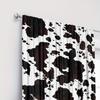 2 Piece Black and White Cow Print Curtains - Machine Washable Polyester for Bedroom   Living Room or Kitchen Decoration